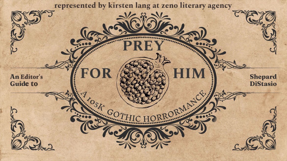 shepardnosheep's tweet image. thought I’d celebrate new book title, PREY FOR HIM, with the updated editor’s guide ;)
so if any editors are losing their minds over yet another Guillermo del Toro gothic hit, oh boy do I have the book for you hehe