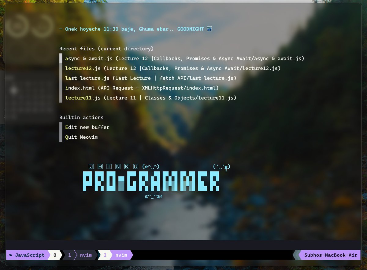 samytarry's tweet photo. I was planning to start React last month, but I decided to switch to Vim instead. I ended up spending the whole month setting up LazyVim, installing plugins, and getting comfortable with the terminal.

Hopefully, that month won’t end up being a waste.

#vim #lazyvim https://t.co/Wl7b7zENWl
