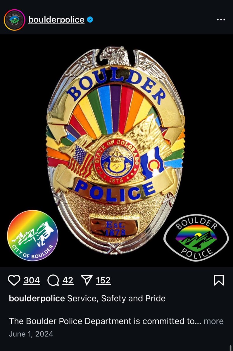 Laura Loomer (@lauraloomer) on Twitter photo This is a photo of Boulder Police Chief <a href="/boulderpolice/">Boulder Police Dept.</a> Stephen Redfearn with his husband marching in the 2019 Denver Pride parade.
I wonder where Chief Redfearn’s mind was yesterday on the first day of PRIDE when a Muslim terrorist burned Jews alive in broad daylight in Boulder. This is a photo of Boulder Police Chief <a href="/boulderpolice/">Boulder Police Dept.</a> Stephen Redfearn with his husband marching in the 2019 Denver Pride parade.
I wonder where Chief Redfearn’s mind was yesterday on the first day of PRIDE when a Muslim terrorist burned Jews alive in broad daylight in Boulder.