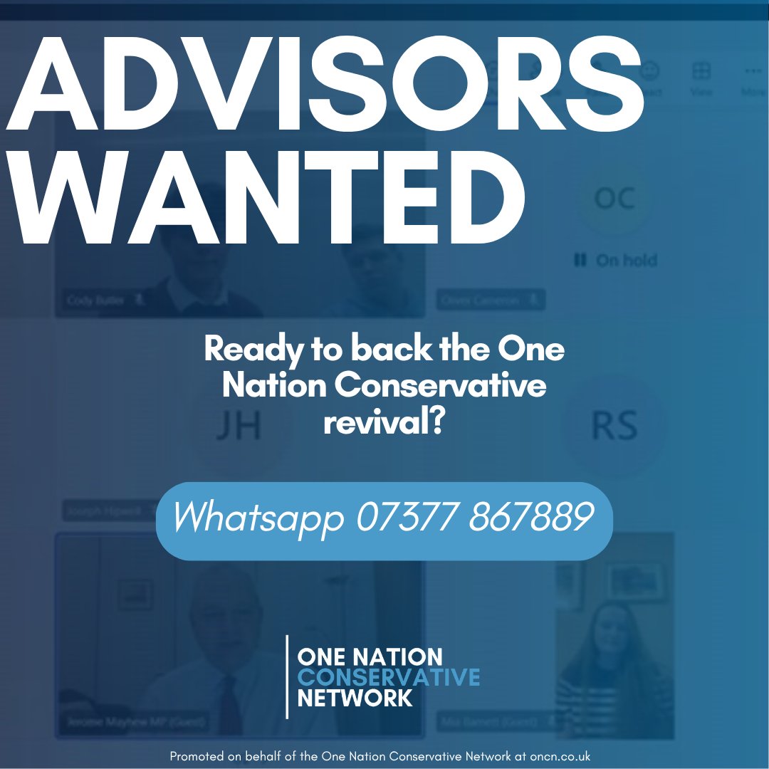 ONCNetwork's tweet image. 🚨 Recruiting Advisors &amp;amp; Elected Conservatives! 🚨
Got experience in Tory politics, social media, or leadership?
Join the One Nation revival. DM us to get involved.
#OneNationConservative #Tory #Politics #Leadership