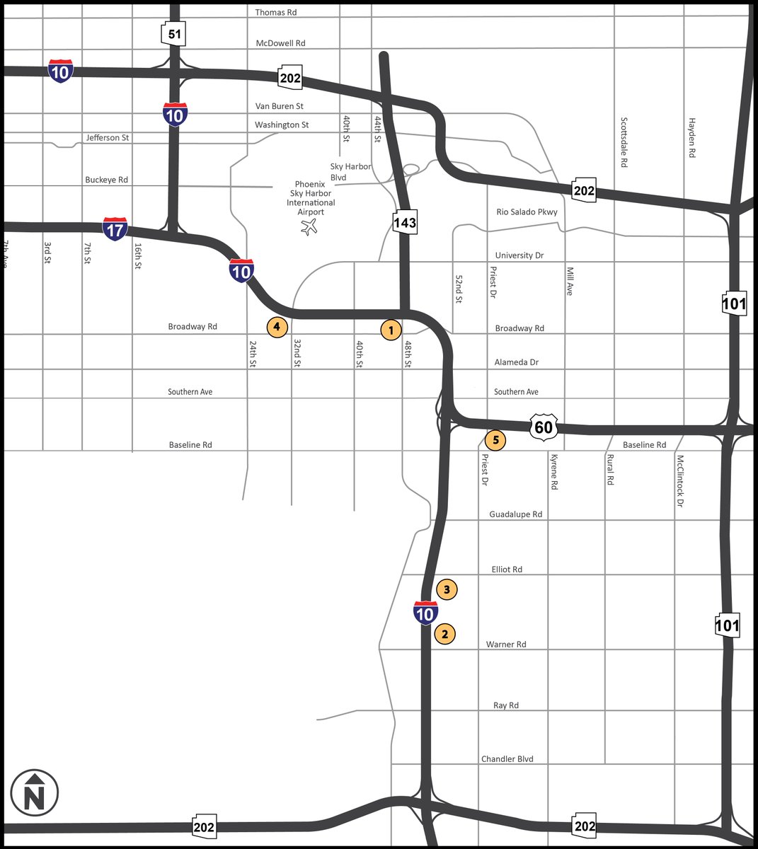 🚧 WEEKNIGHT RESTRICTIONS 🚧 on the I-10 Broadway Curve Project. The eastbound I-10 off-ramp at 48th Street will be closed from 8 p.m. Tuesday, June 3, to 5 a.m. Wednesday, June 4, for pavement markings. Visit i10broadwaycurve.com/alerts for more details.
