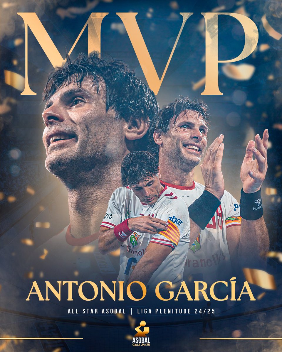 ¡El eterno <a href="/A9Garcia/">Antonio García</a> ha decidido despedirse por la puerta grande del balonmano!😎

✨ El capitán de <a href="/BMGranollers/">BM Granollers</a> es el ¡𝐌𝐕𝐏! ¡𝐌𝐕𝐏! ¡𝐌𝐕𝐏! de <a href="/ASOBAL/">ASOBAL</a> agigantando su leyenda en la élite 🔥

🎩 ¡Honor a un ejemplo y referente de nuestro deporte!👑

#EscuelaDeTalento
