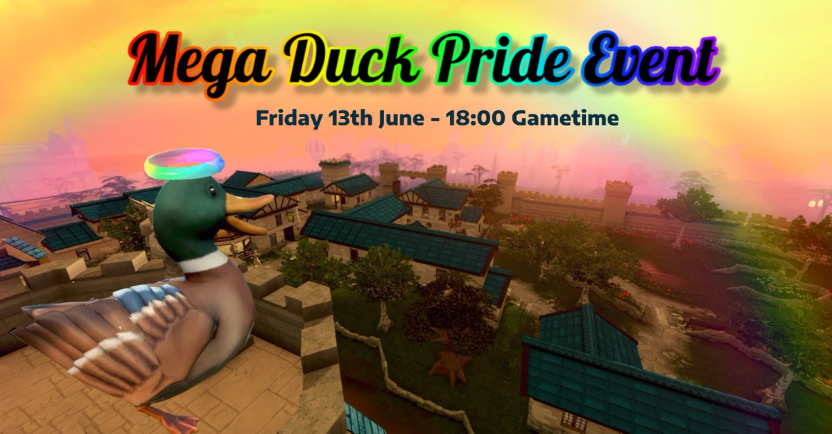 Join the Pride-themed Mega Duck Hunt on Friday, 13th June at 18:00 Game Time (World 39)!
Throw on your brightest outfit, spread the love, and waddle with us in style! 🦆🌈
Discord: discord.gg/7e6NdnAsXJ