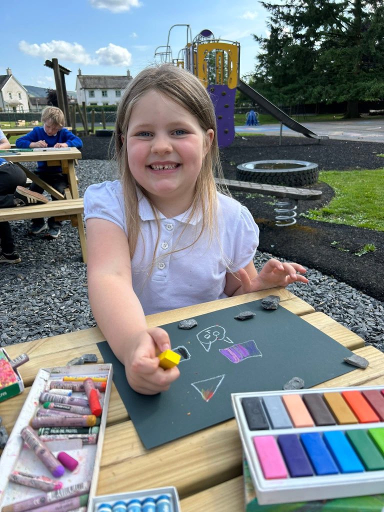 A lovely little art club outside 🥰 #ConistonCEprimaryArt