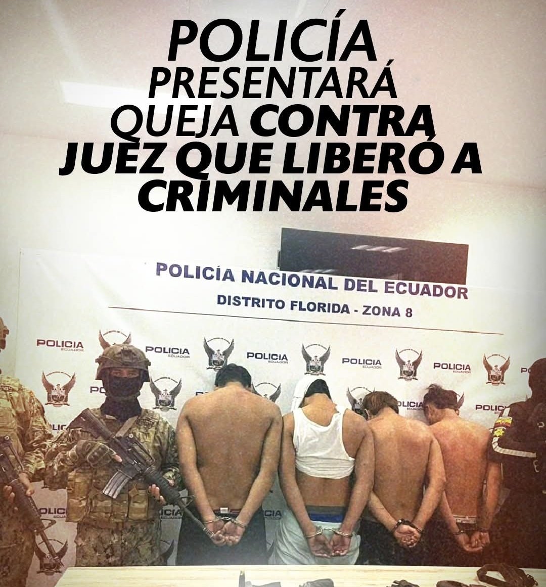 LA POLICÍA ARREMETE CONTRA UN JUEZ. QUÉ LE ENTREGA LAS LLAVES A LOS GDO. EN LA PROVINCIA DE SANTA ELENA. <a href="/PoliciaEcuador/">Policía Ecuador</a> Policía hizo sentir su indignación tras la liberación de dos extranjeros detenidos durante el operativo “Apolo 8”, quienes tenían en su poder explosivos, armas