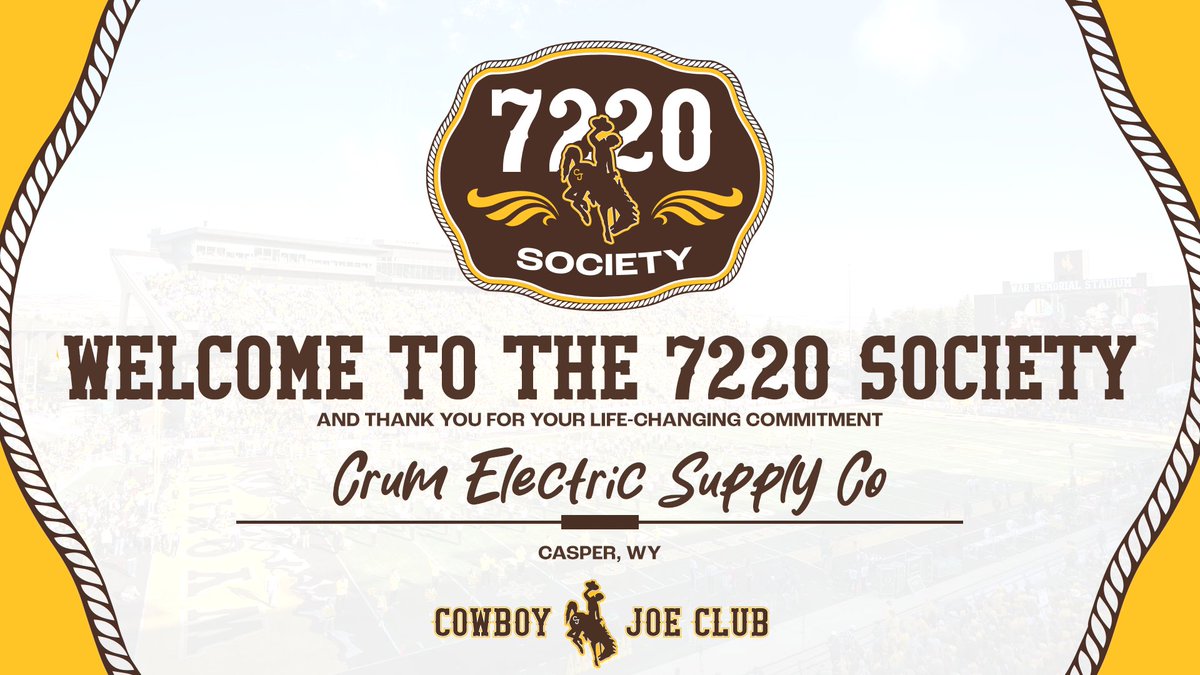 - 𝟳𝟮𝟮𝟬 𝗧𝘂𝗲𝘀𝗱𝗮𝘆 -

This week, we’re proud to spotlight more 7220 Society members whose lasting commitment continues to drive Wyoming Athletics forward.

To learn more about how you can make a lasting impact, give us a call at 307-766-6242!

#GoWyo