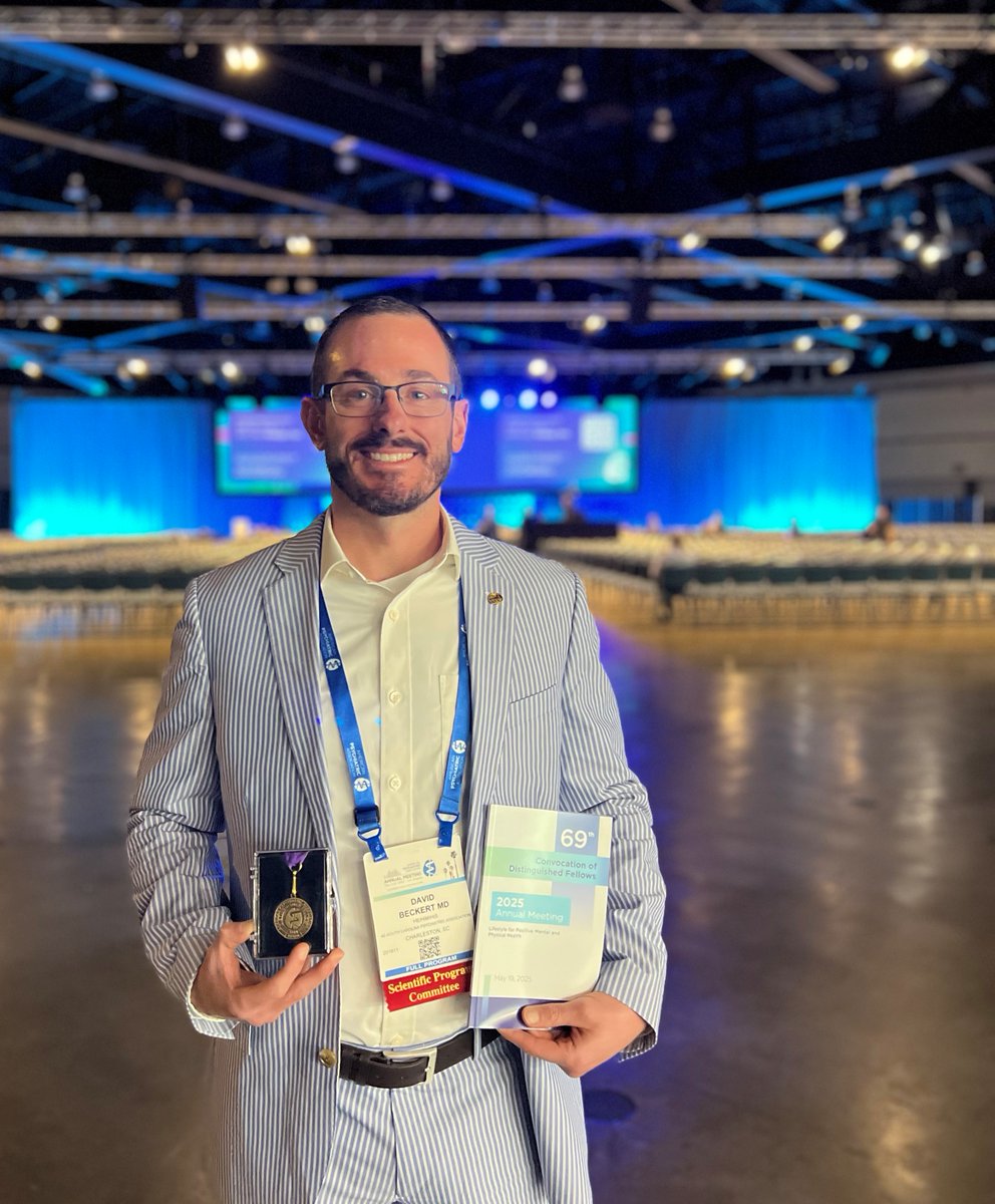 Congratulations to Dr. David Beckert on receiving the Distinguished Fellowship at the American Psychiatric Association Annual Meeting in Los Angeles, May 2025.

Read the image description to learn more about the award!

#APA2025 #Psychiatry