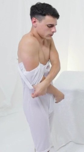 Taking off his one piece corban mormon garments