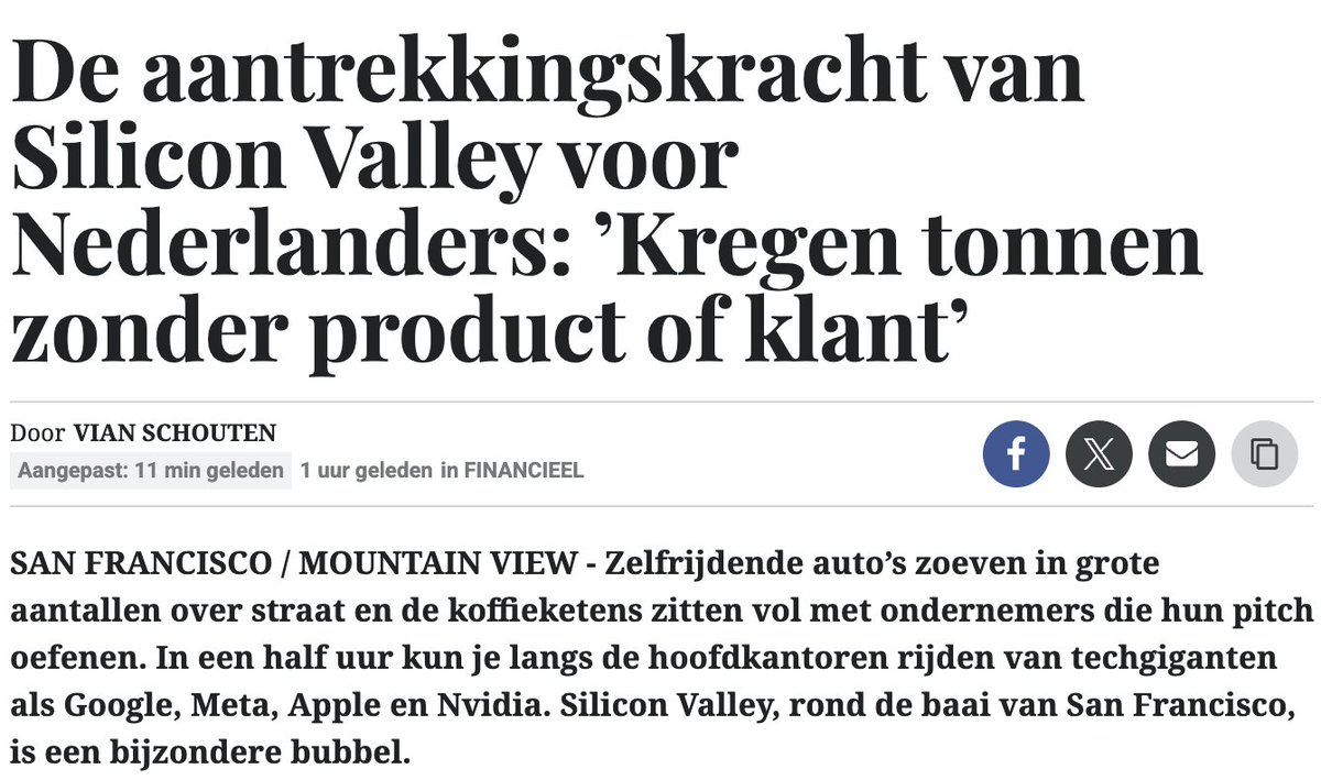 DutchTechX (@dutchtechx) on Twitter photo โAls je een veelbelovende start-up hebt waarin een private investeerder wil stappen, maar het geld komt uiteindelijk van een publieke partij, dan vloeit de winst terug naar de overheid en niet naar de economie.โ - <a href="/obinkhorst/">Oliver Binkhorst</a>
<a href="/telegraaf/">De Telegraaf</a> โAls je een veelbelovende start-up hebt waarin een private investeerder wil stappen, maar het geld komt uiteindelijk van een publieke partij, dan vloeit de winst terug naar de overheid en niet naar de economie.โ - <a href="/obinkhorst/">Oliver Binkhorst</a>
<a href="/telegraaf/">De Telegraaf</a>