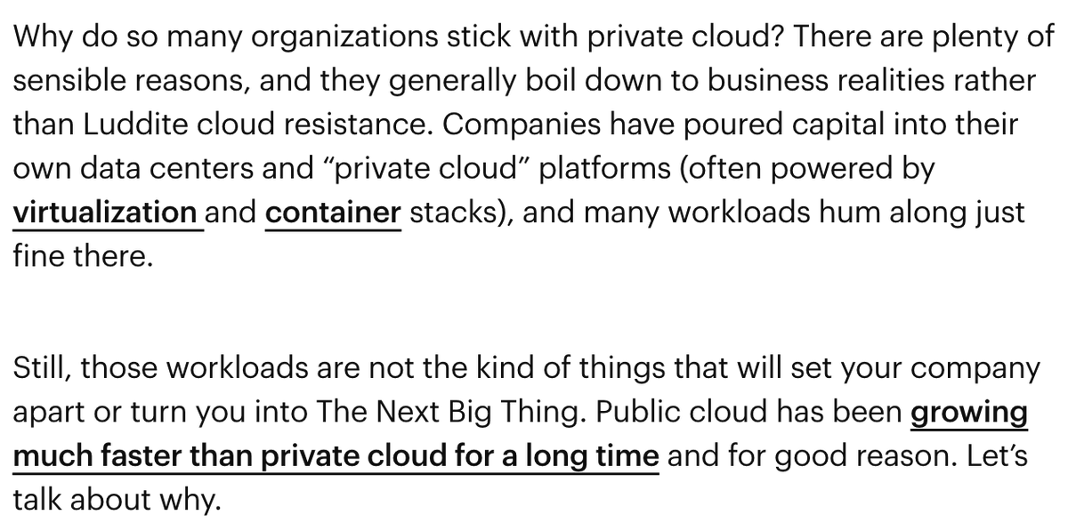 If, as <a href="/cote/">Coté</a> suggests, we're at a "50/50 equilibrium" btwn private and public cloud today, it's the public cloud (and associated applications) that increasingly shapes the future infoworld.com/article/399974… 
(My column) for <a href="/InfoWorld/">InfoWorld</a>)