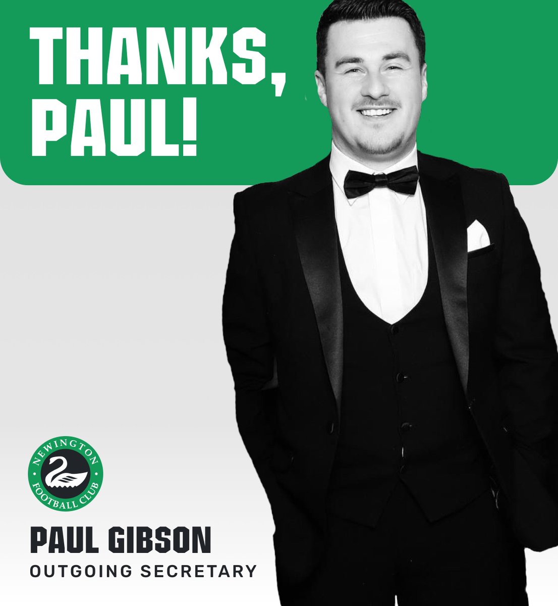 We would like to extend our heartfelt thanks to our outgoing secretary, Paul Gibson, for everything he’s done behind the scenes over the past few seasons. Paul’s dedication, time, and hard work have been vital in driving the Club forward. 𝗧𝗵𝗮𝗻𝗸 𝗬𝗼𝘂, 𝗚𝗶𝗯𝗯𝗼! 💚