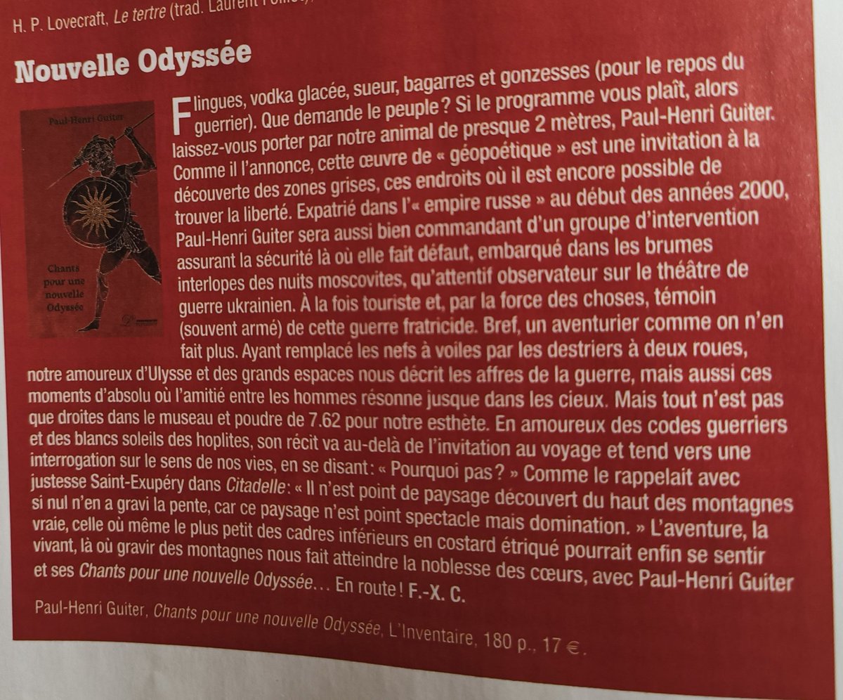 ✒️ Il vient de sortir !
Le dernier numéro de l'excellente <a href="/Revue_elements/">Revue éléments</a> est arrivé ! 
Vous y trouverez un papier de votre serviteur sur le cinéma de David Lynch, plus particulièrement la série Twin Peaks.
Également à découvrir, le livre de Martin Peltier, La Révolution