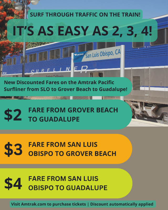 NEWS: SLOCOG Announces Rail Pilot Program to discount Amtrak Pacific Surfliner Fares in South SLO County - mailchi.mp/slocog/railbuy…
