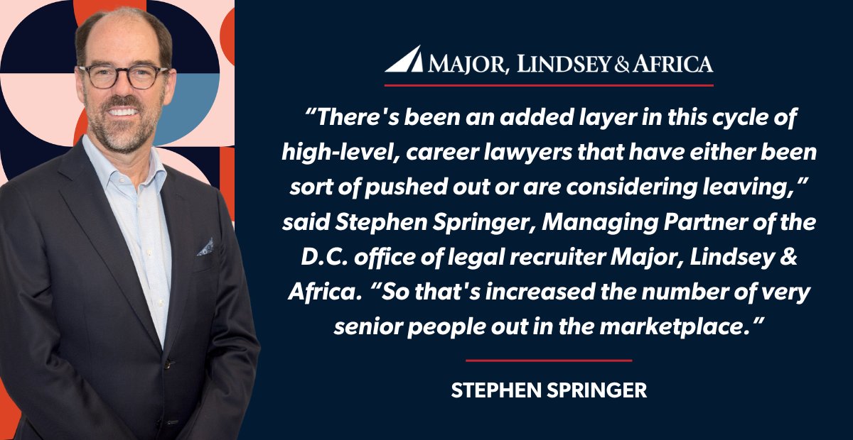 It’s not surprising that there continues to be an oversupply of federal attorneys looking for new roles in the private sector. Stephen Springer contributes his thoughts in the Washington Business Journal. 
bit.ly/4mBsnTF

#mlaglobal #jobmarket #lawjobs #lawyers