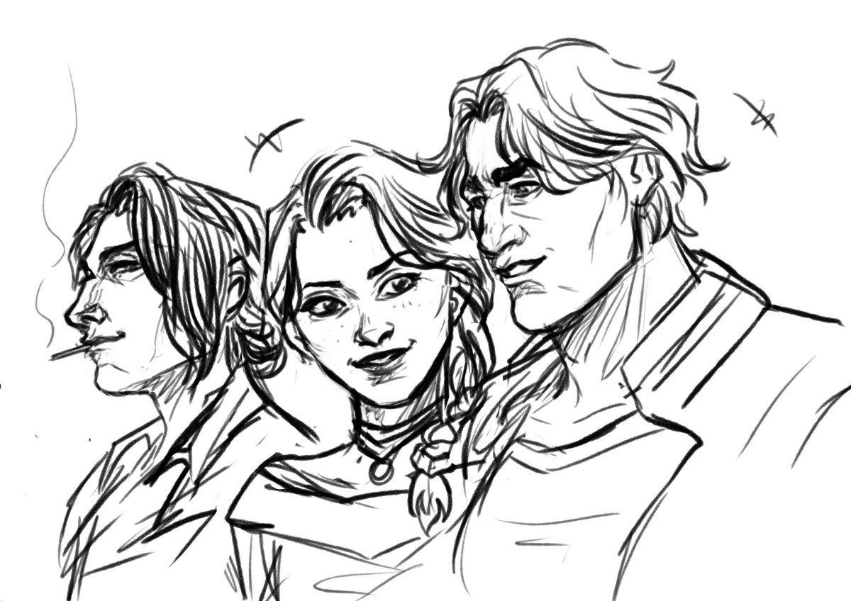 little warm up sketch featuring Them. my darlings my beloved etc etc #zauntrio #fanart