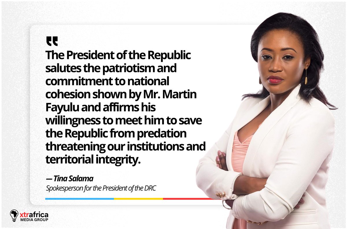 Xtrafrica (@xtr_africa) on Twitter photo DRC 🇨🇩 | Martin Fayulu called for urgent dialogue with President Felix Tshisekedi to stop Congo’s Balkanization, and President Tshisekedi agrees to meet him ✅ via <a href="/TinaSalama2/">Tina Salama</a> Spokesperson for the President of the DRC DRC 🇨🇩 | Martin Fayulu called for urgent dialogue with President Felix Tshisekedi to stop Congo’s Balkanization, and President Tshisekedi agrees to meet him ✅ via <a href="/TinaSalama2/">Tina Salama</a> Spokesperson for the President of the DRC