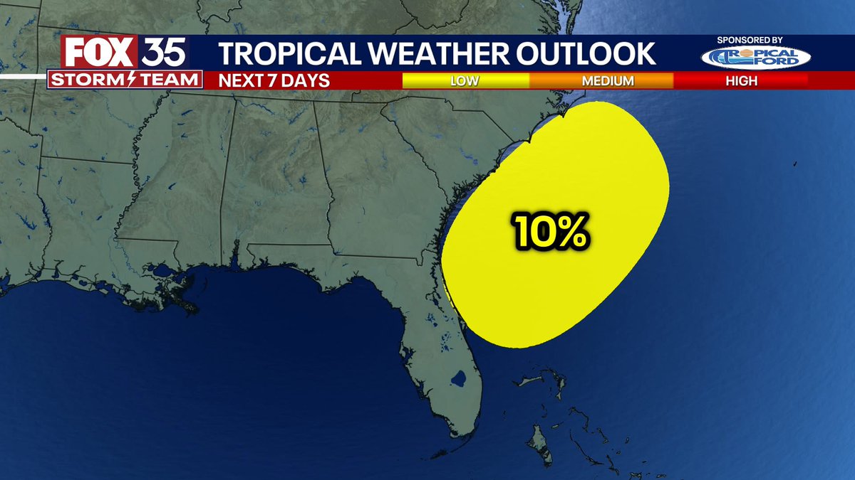 First 7-day tropical potential development zone appears in the Atlantic basin, forecast by the NHC.  No threat to Florida, other than higher surf and tides if something did form, moving northeast and away…  [6/2/2025 - 2pm]