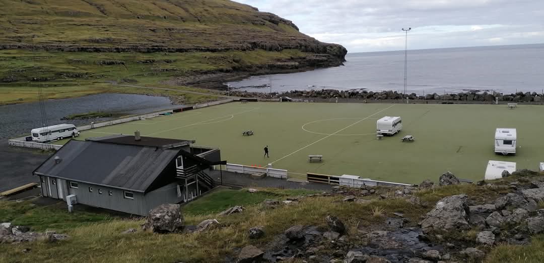The ground at the end of the world, the former home of
Eiðis Bóltfelag and EB/Streymur of the Faroe Islands, the drive there was incredible in itself.