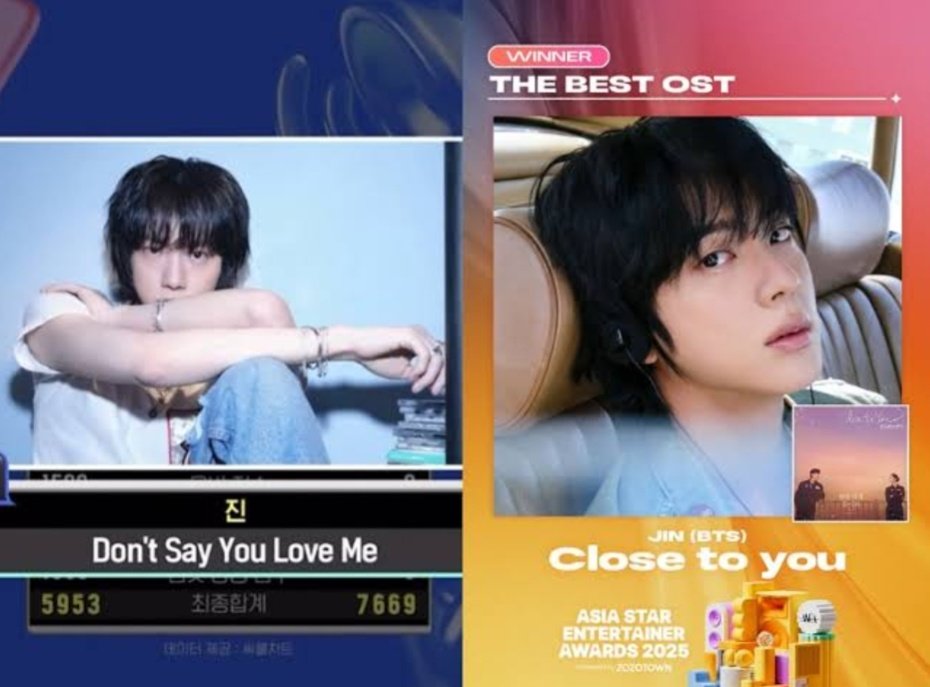 BUniverso7's tweet image. Prêmios que Jin e RM ganharam