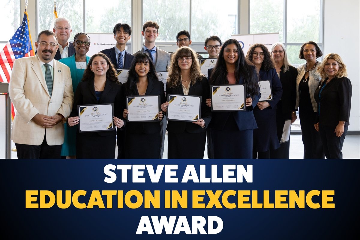 In recognition of their incredible achievement, ECR and our award-winning Academic Decathlon Team have been honored with the Steve Allen “Excellence in Education” Award by The Valley Economic Alliance! 🎉🏆📚

Named after legendary entertainer and passionate education advocate