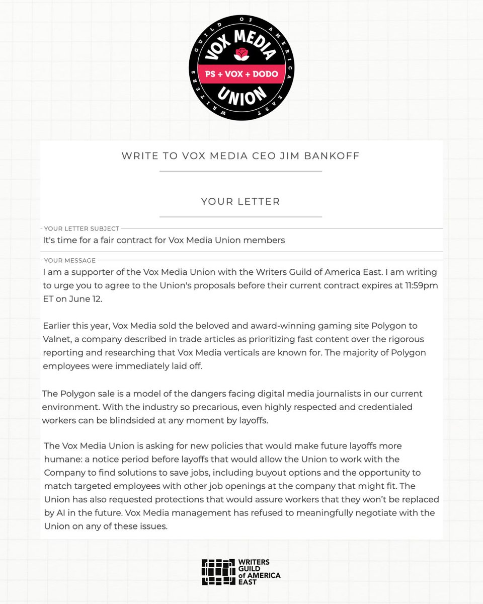 Writers Guild of America East tweet media