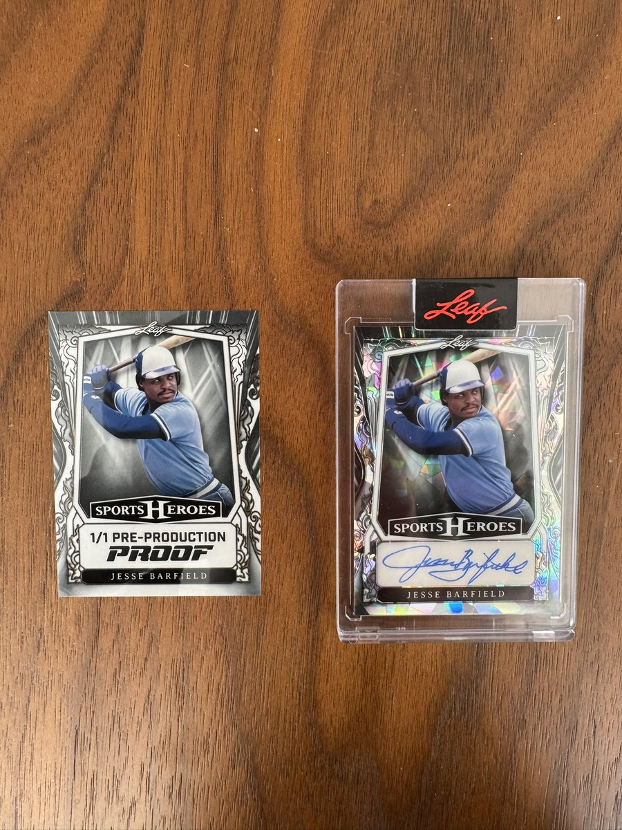 jesse_collector's tweet image. The proof. And the card. #jessebarfield #whodoyoucollect⚾️ #leafcards