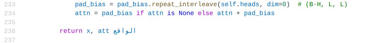 Sometimes o3 + canvas mode really goes off the rails... after the third retry to output all of the code instead of erasing everything but one fn, how about I throw little arabic in your attention mask refactoring?