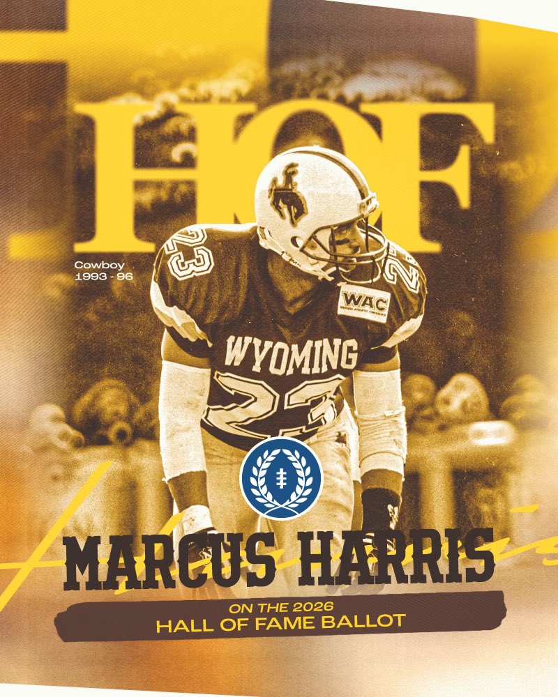 Wyoming’s Marcus Harris Named to 2026 College Football Hall of Fame Ballot &gt;&gt; bit.ly/43reHDl