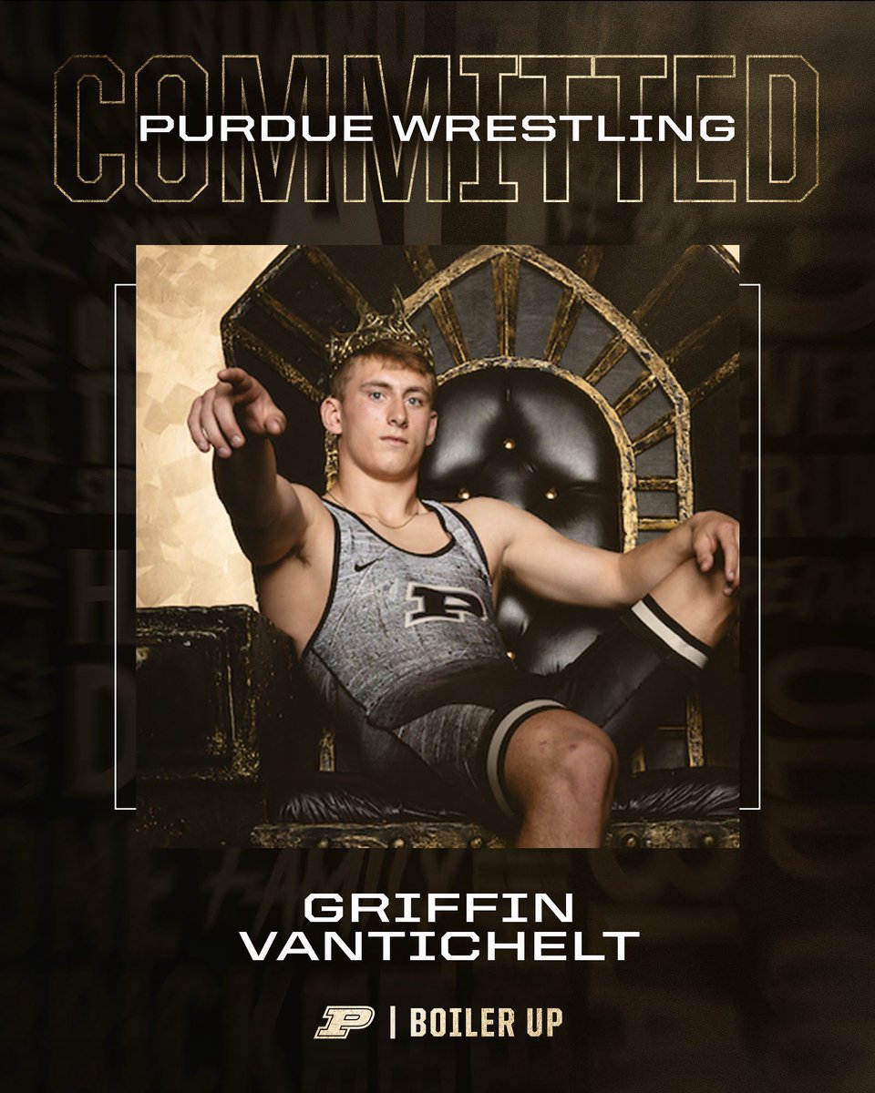 Griffin Vantichelt (@griffinvantich2) on Twitter photo I am beyond excited to announce that I am committing to Purdue University to continue my academic and athletic career at the Division I level. I can’t wait to represent the Black and Gold and compete in the Big Ten as a Boilermaker. Boiler Up! ⚫️🟡 #committed <a href="/PurdueWrestling/">Purdue Wrestling</a> I am beyond excited to announce that I am committing to Purdue University to continue my academic and athletic career at the Division I level. I can’t wait to represent the Black and Gold and compete in the Big Ten as a Boilermaker. Boiler Up! ⚫️🟡 #committed <a href="/PurdueWrestling/">Purdue Wrestling</a>