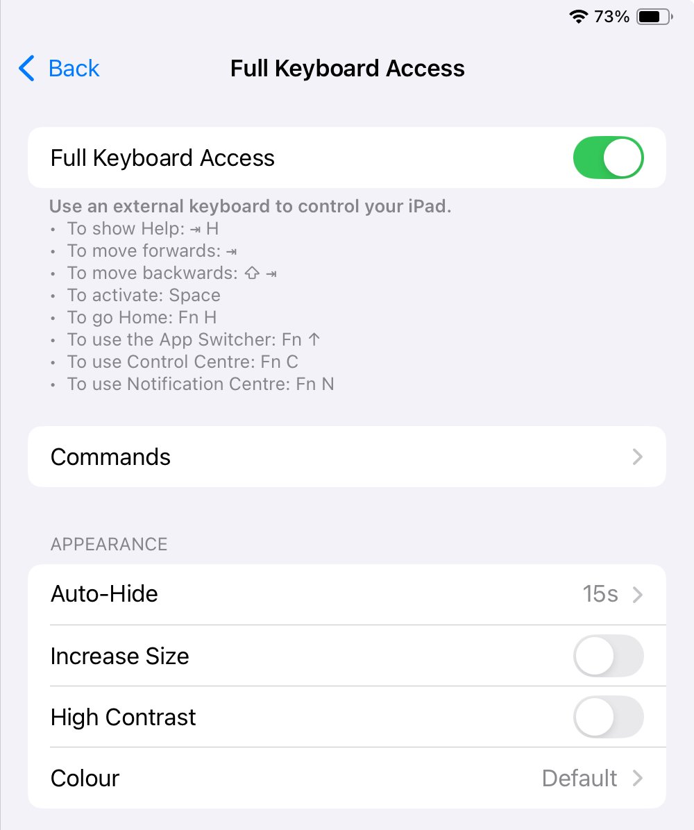 With the latest firmware release, HID Remapper now works with the iOS "Full Keyboard Access" accessibility function that lets you navigate around the UI with your keyboard.