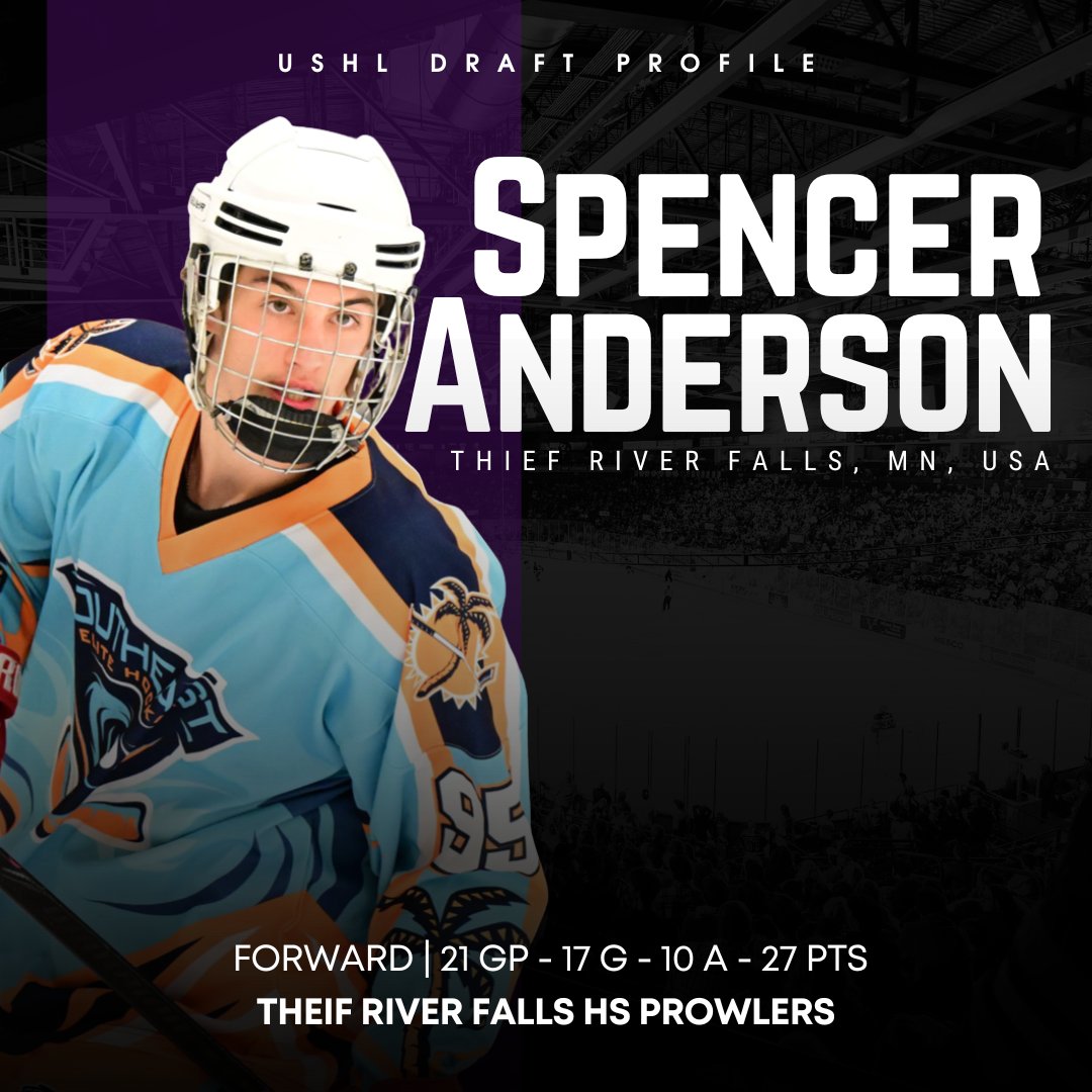 Meet Our Future Phantom! 🤩 

Spencer Anderson is a left-shot forward from Thief River Falls, Minnesota. This season, he played 21 games with the Thief River Falls HS Prowlers, tallying 17 goals and 10 assists.

#youngstownphantoms | #itstartshere