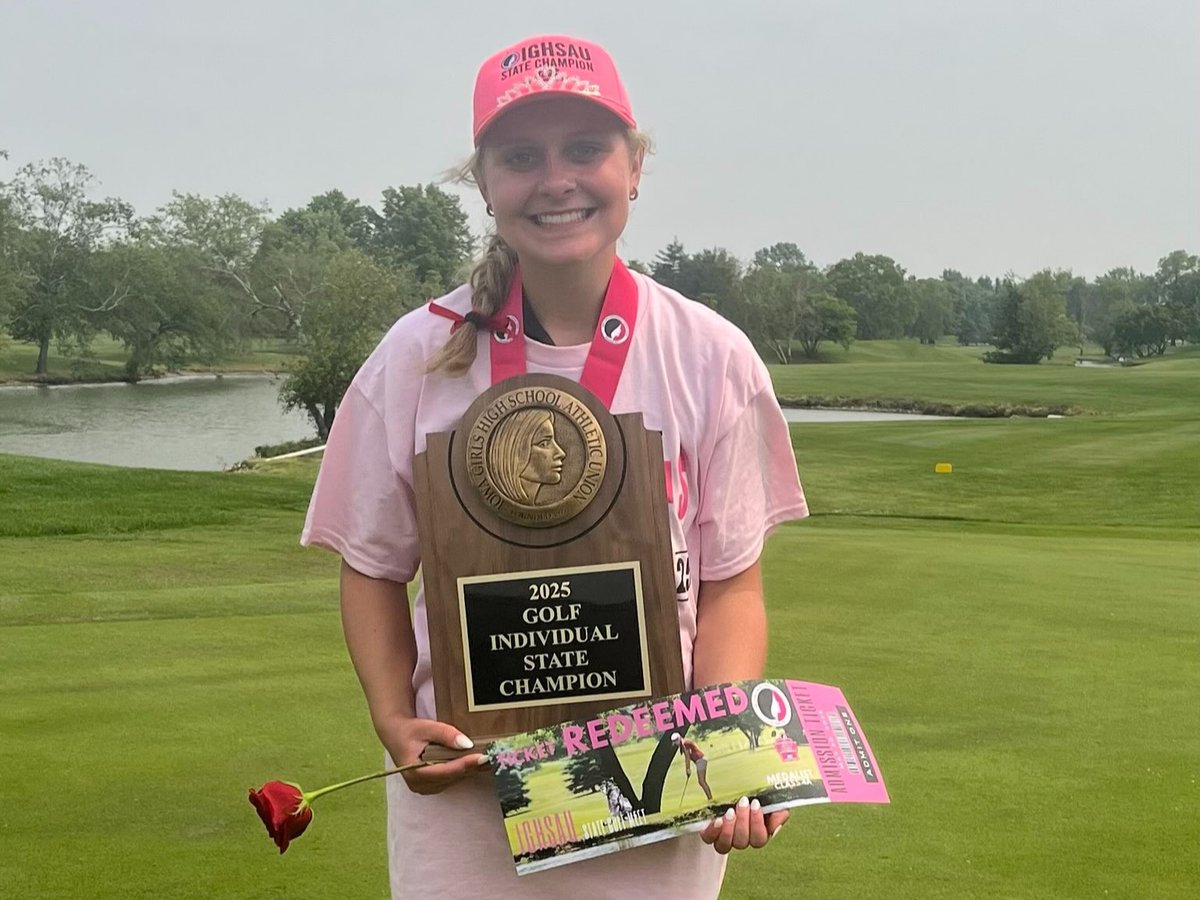 LinnMarCSD's tweet photo. ⛳ Congratulations to the Linn-Mar High School girls' golf team on an impressive season! A special shoutout to senior Morgan Rupp for earning the 4A individual championship for the third year in a row! #WeAreLinnMar https://t.co/qHbk6jIVqu