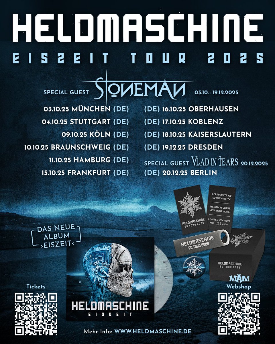 Wir freuen uns, DEN #SpecialGuest für die #Eiszeit Tour Herbst 2025 bekannt zu geben: Die legendären #Stoneman sind dabei 🤘🖤🤘 Das wird #fett - und auch voll 🔥 Also Tickets sichern: headlineconcerts.de/produkt-katego…  JARR JARR JARRRR  🤘