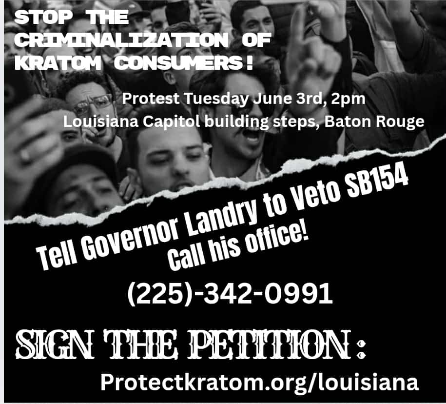 TauntonKratom's tweet photo. We need help in #Louisiana tomorrow, friends! If anyone can go, please do! If you can't - please call the governor to share your wishes & sign the petition at https://t.co/OUnmMXOwrL 💚🍃🙏💪 #Kratom #IAmKratom #KratomCommunity https://t.co/UF2rg3xrHh