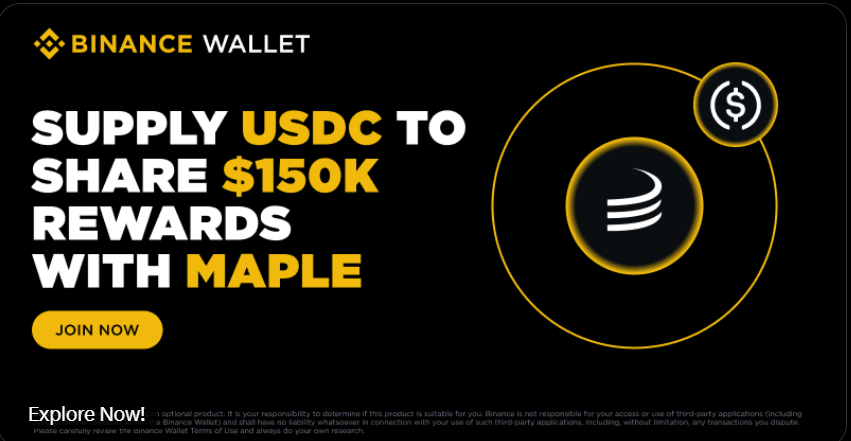 DataVortex_'s tweet photo. Good times for Yield Farmers & Stablecoin Stackers!
 @maplefinance is dropping a $150,000 reward pool in $SYRUP 

Here’s how to grab your share:
 Supply just 25 USDC to the SyrupUSDC pool
🔸  Earn a sweet ~10% APY
🔸  Auto-track & claim via @BinanceWallet 

What this means for you:
It’s an easy entry point for passive income with minimal capital.
You’ll earn APY while also scoring a chance at extra SYRUP rewards.

explore:: https://t.co/LPDauVyYtw