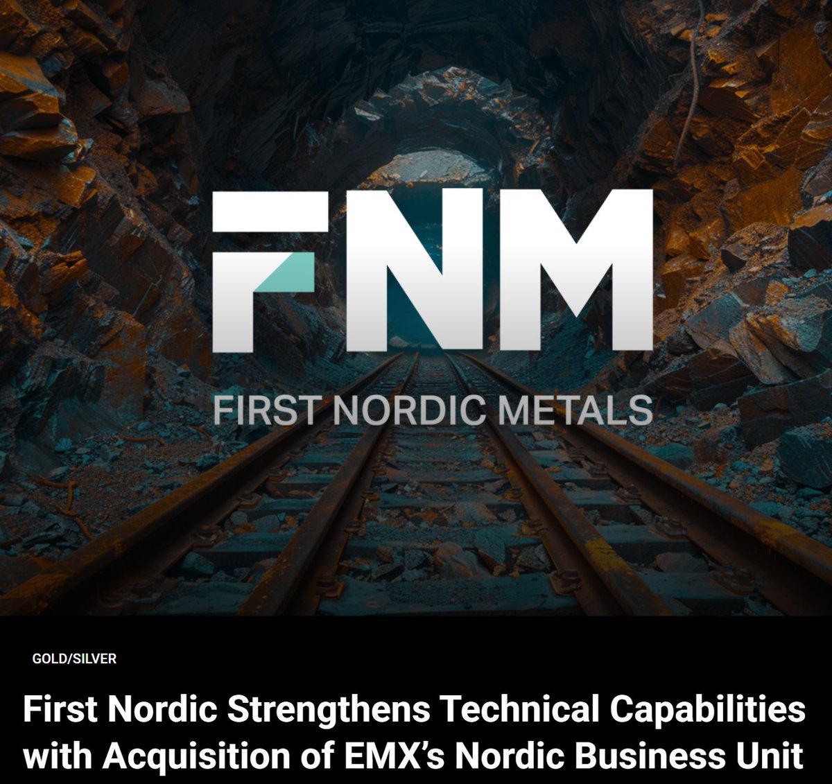 First Nordic Strengthens Technical Capabilities with Acquisition of EMX’s Nordic Business Unit ⛏️ $FNM.v #GOLD 

◾️Acquires long time technical partner
◾️Seasoned Nordic technical team + dedicated operational hub
◾️10,000m drill campaign ongoing

Note: capital10x.com/first-nordic-s…
