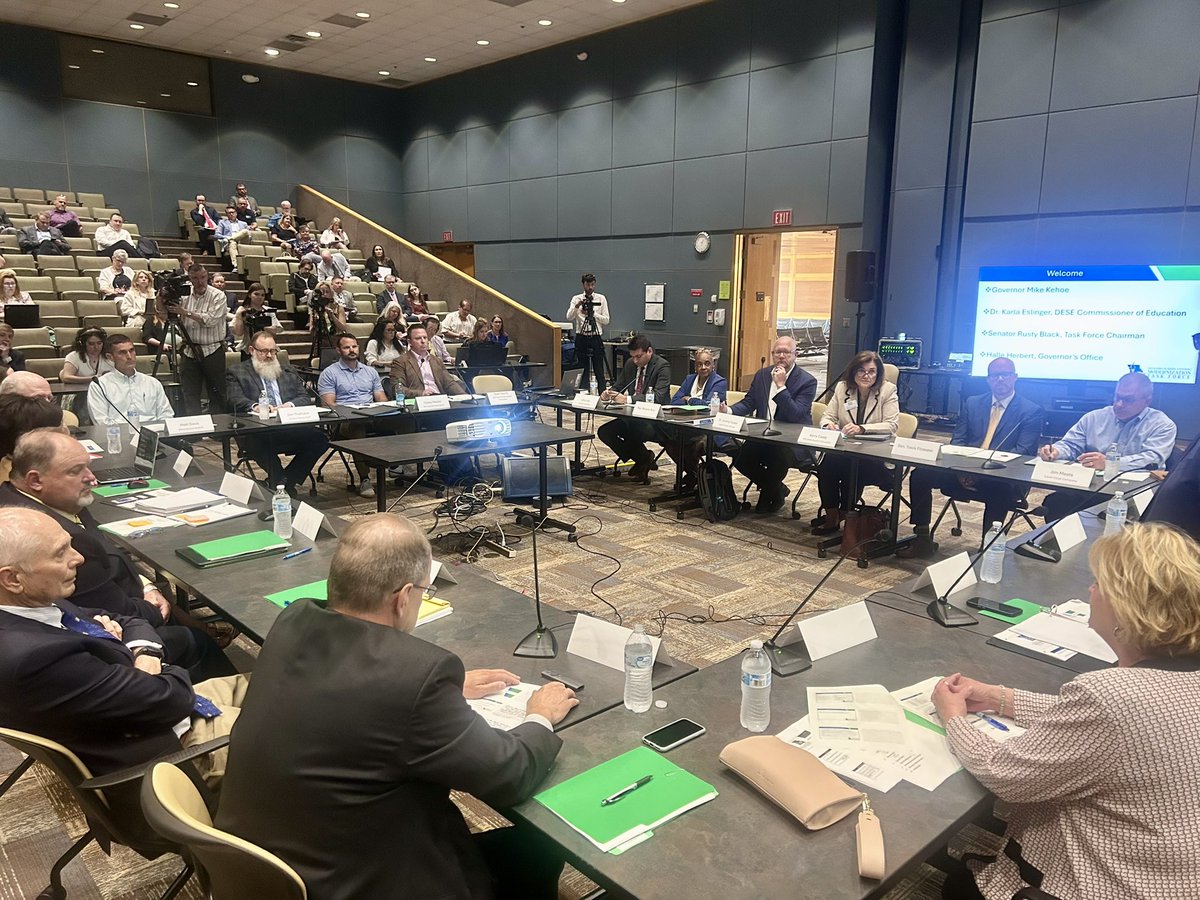 The first meeting of the MO School Funding Modernization Task Force is underway in Jefferson City. Per <a href="/GovMikeKehoe/">Governor Mike Kehoe</a>’s Executive Order 25-14, the group will review &amp; recommend changes to the K-12 school funding model &amp; provide a final report to the Governor by December 1, 2026.