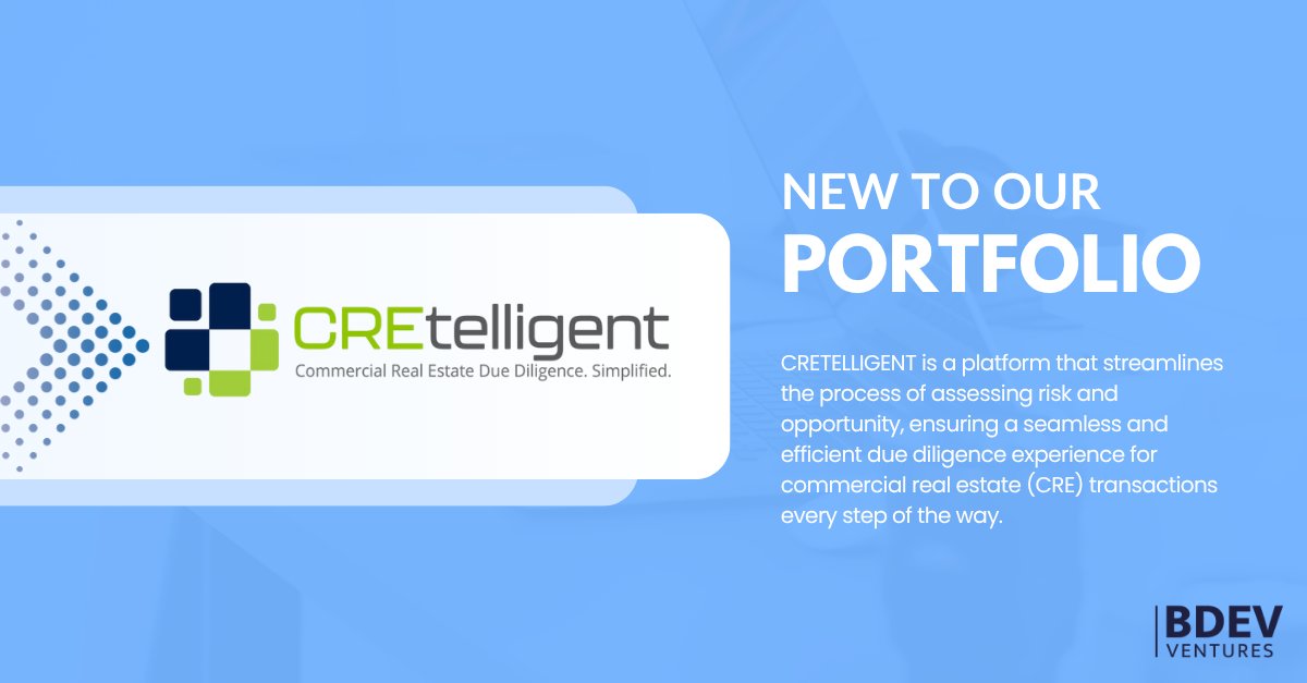 🚀 This announcement is a little late, but we're nevertheless excited to share that we recently invested in CREtelligent. The platform streamlines the process of assessing risk and opportunity, ensuring a seamless and efficient due diligence experience for CRE transactions. 🏢🌐