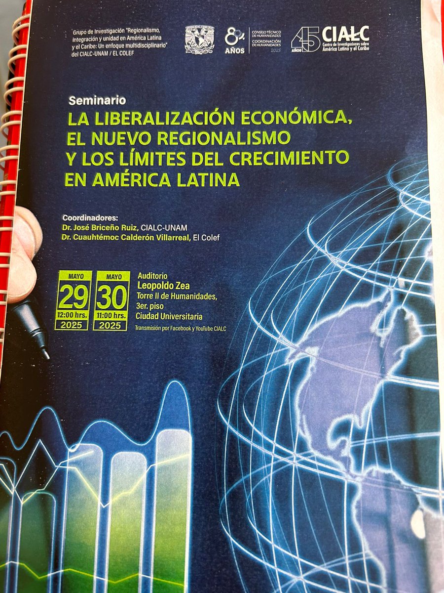 ded_cide's tweet photo. #dedcide presente en medios nacionales.
📢🏦Dr. @adolfolaborde71 participo en el Seminario "La liberación Económica, el nuevo regionalismo, y los límites del crecimiento en América Latina".
El evento fue organizado por el @CIALCUNAM https://t.co/59m6JFtUBT