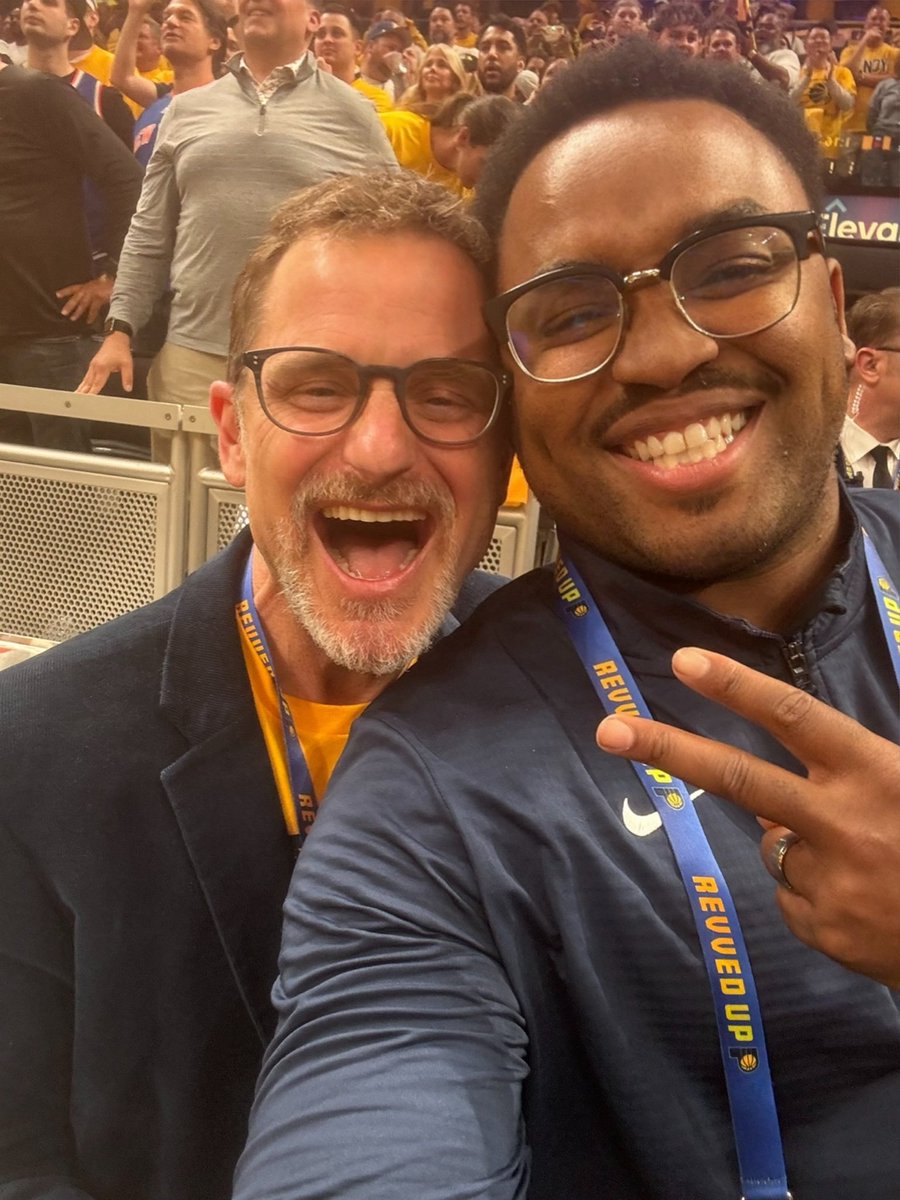 Troypepper's tweet photo. Celebrating game 6 Eastern Conference championship with my guy @stephenhsimon … Saturday night was magical and amazing for the state! #Pacers https://t.co/byPiLTRIue