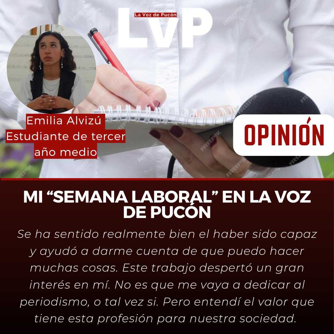 La voz de Pucon (@lavozdepucon) on Twitter photo Lee la historia de la joven Emilia Alvizú, quien con solo 16 años vivió una semana de reportera en <a href="/LaVozDePucon/">La voz de Pucon</a> lavozdepucon.cl/2025/06/02/mi-… Lee la historia de la joven Emilia Alvizú, quien con solo 16 años vivió una semana de reportera en <a href="/LaVozDePucon/">La voz de Pucon</a> lavozdepucon.cl/2025/06/02/mi-…