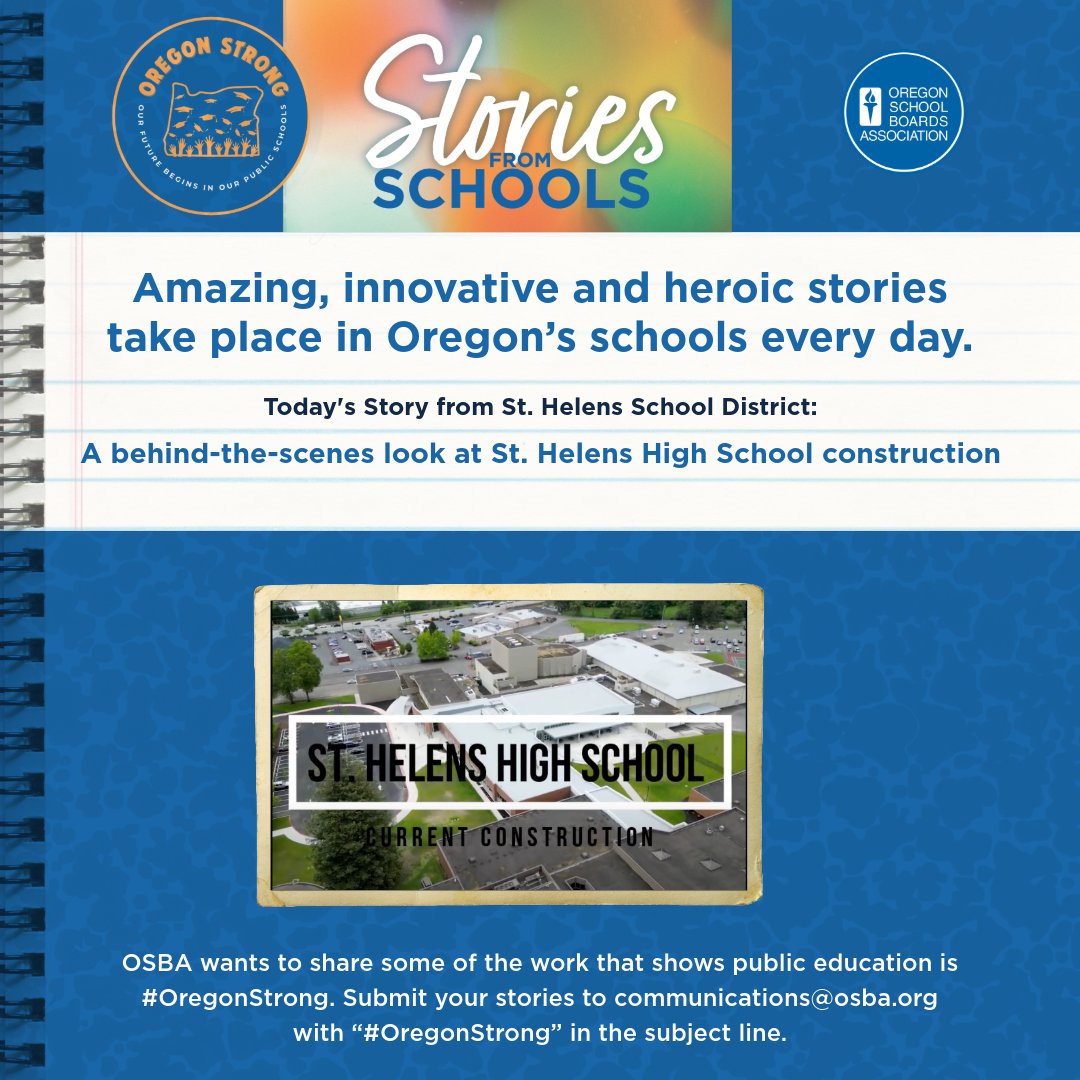 OSBA (@osbanews) on Twitter photo Today we have a story from St. Helens School District
A behind-the-scenes look at St. Helens High School construction (Video)
Read more: youtube.com/watch?v=sLB6rE…
#OregonStrong #oregon #publiceducation #studentsuccess #educationmatters <a href="/StHelensSD/">St. Helens School District</a> Today we have a story from St. Helens School District
A behind-the-scenes look at St. Helens High School construction (Video)
Read more: youtube.com/watch?v=sLB6rE…
#OregonStrong #oregon #publiceducation #studentsuccess #educationmatters <a href="/StHelensSD/">St. Helens School District</a>