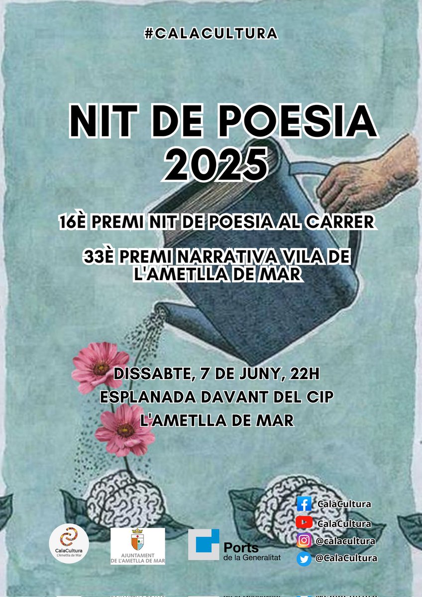 .

👉#NitdePoesiaalcarrer 2025

Recital
i entrega premis 
poesia/narrativa

#CalaCultura
#LAmetlladeMar #LaCala

<a href="/ebredigital/">ebre</a>
<a href="/marfanta/">marfanta.com</a>
<a href="/apropebre/">A Prop</a>
<a href="/Surtdecasa/">Surtdecasa</a>
<a href="/lacalartv/">La Cala RTV</a>
<a href="/ametllademartur/">L'Ametlla de Mar Tur</a>
<a href="/CulturaStte/">CulturaTerresEbre</a>
<a href="/EscriptorsAELC/">AELC</a>
<a href="/escriptors/">ESCRIPTORS CATALANS</a>
<a href="/lletres/">Lletres catalanes</a>
@pageseditors
.