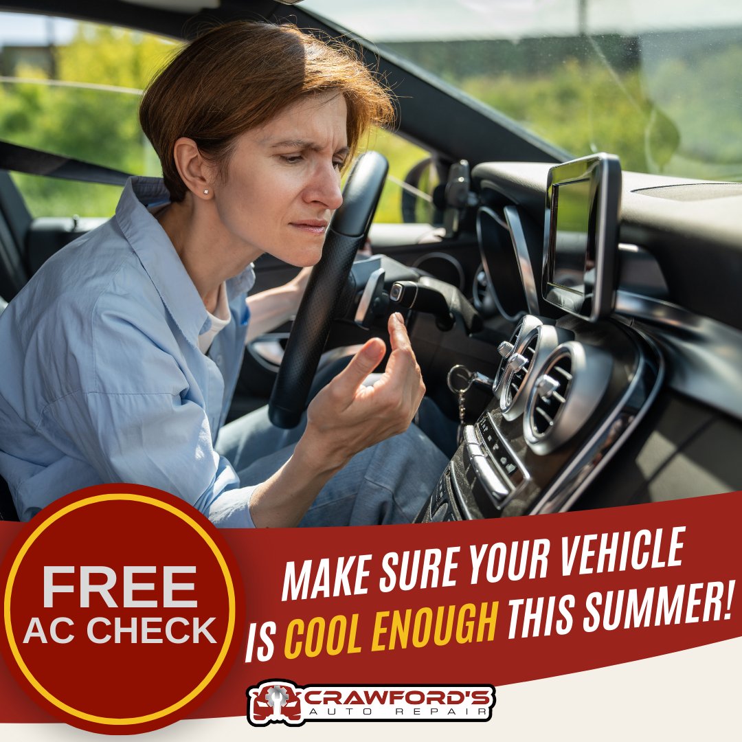 CrawfordAutoRpr's tweet image. Make sure your vehicle is cool enough this summer! Get a Free AC Check at Crawford's Auto Repair in Chandler. Schedule an appointment today. #freeaccheck #autoac #autoaccheck #autohvac