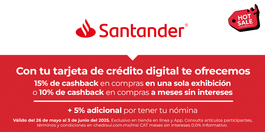 En Chedraui, con Santander tú eliges los beneficios 🤩 y todas tus compras ¡Cuestan Menos! bit.ly/4kiPhhg