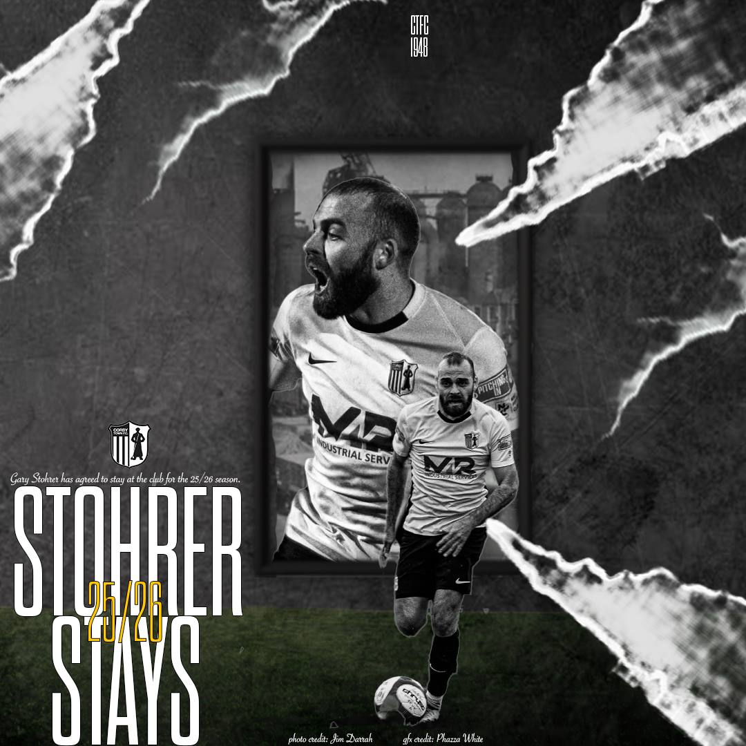 Stohrer signs on!

Gary Stohrer is back at Steel Park for 25/26!

Setch is over the moan to bring Gary back, after signing in March, Gaz really hit the ground running and was a key part in our end of season form!

#WeAreCorby