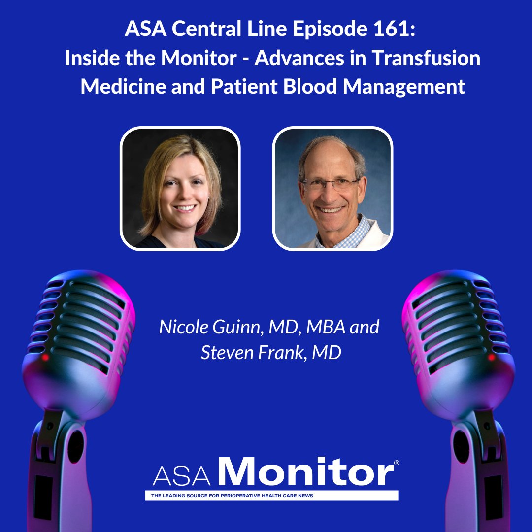 ASA Monitor (@asamonitor) on Twitter photo In this episode, Drs. Nicole Guinn and Steven Frank speak with Dr. Zach Deutch about where transfusion medicine and patient blood management will go next.
🎙️Listen in: asahq.org/podcasts/centr…
<a href="/stevefrank37/">Steve Frank</a> <a href="/ACCMeducation/">JHU ACCM Education</a> <a href="/Duke_Anesthesia/">Duke Anesthesiology</a> <a href="/ACCMeducation/">JHU ACCM Education</a> #TransfusionMedicine In this episode, Drs. Nicole Guinn and Steven Frank speak with Dr. Zach Deutch about where transfusion medicine and patient blood management will go next.
🎙️Listen in: asahq.org/podcasts/centr…
<a href="/stevefrank37/">Steve Frank</a> <a href="/ACCMeducation/">JHU ACCM Education</a> <a href="/Duke_Anesthesia/">Duke Anesthesiology</a> <a href="/ACCMeducation/">JHU ACCM Education</a> #TransfusionMedicine