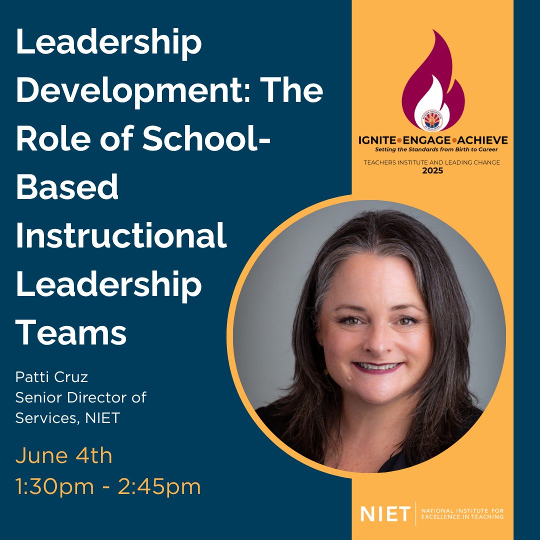 NIET is looking forward to presenting at the 2025 Teachers' Institute and Leading Change conference (<a href="/azedschools/">Arizona Department of Education</a>) this week! Catch our presentations on building strong ILTs and exploring how Clusters drive student success. Learn more about NIET's work at niet.org.
