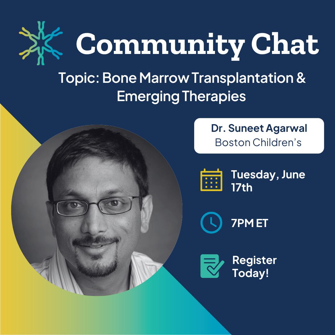 📢 Join us for our June Community Chat with Dr. Suneet Agarwal (Boston Children’s &amp; Dana-Farber) on Bone Marrow Transplants &amp; emerging therapies. Great chance to learn, ask questions &amp; connect!
📅 Register: us02web.zoom.us/meeting/regist…
#TeamTelomere #BMT #RareDisease