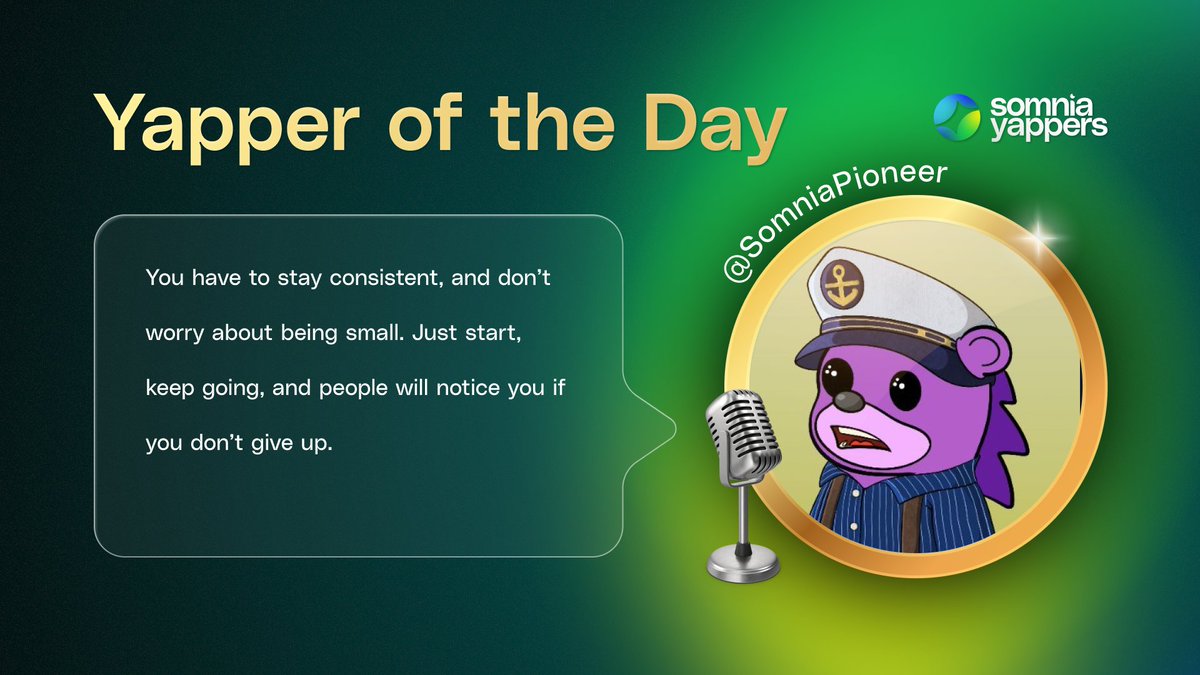 Somnia Yappers (@somniayappers) on Twitter photo Today’s featured Yapper: <a href="/SomniaPioneer/">SomniaPioneer | S O M D U D U</a>
SomniaPioneer didn’t come from a tech background. He started in traditional business, but when he discovered Somnia, he saw a bold vision and a community that felt different, so he went all in.
At first, everything felt new and Today’s featured Yapper: <a href="/SomniaPioneer/">SomniaPioneer | S O M D U D U</a>
SomniaPioneer didn’t come from a tech background. He started in traditional business, but when he discovered Somnia, he saw a bold vision and a community that felt different, so he went all in.
At first, everything felt new and